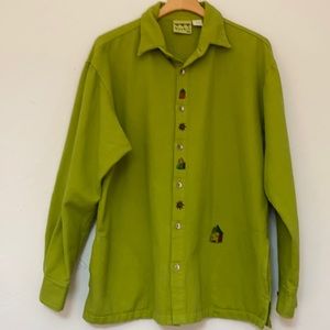 BYRKIT Cotton Button Up Jacket Shirt